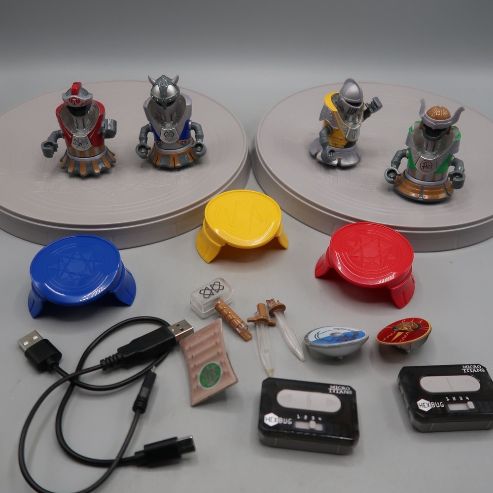Hexbug Micro Titans Vortex Brawler Bots Samurai and Knight Viking Lot Of 4